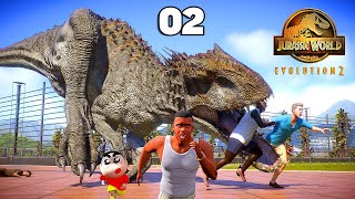 Franklin and Shinchan Build Jurassic Park Part 2 || Dinosaurs Hunting || Jurassic World Evolution 2