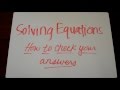 Checking Solutions in Equations