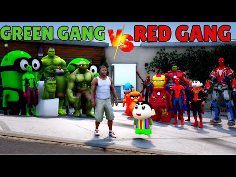 Franklin RED Gang Vs Shinchan GREEN  Gang Whose Team Is Strongest In GTA 5!