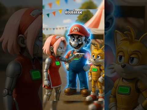 Mário rouba bateria de Naruto #naruto #anime #ia #cartoon #toons #mariobros