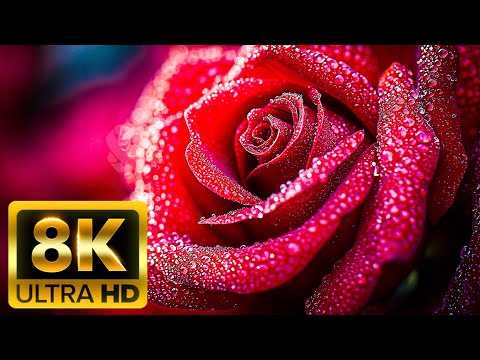 BREATHTAKING COLORS OF NATURE 8K (60FPS) ULTRA HD 🌹🌷 Beautiful Flowers - Sleep Relax Music