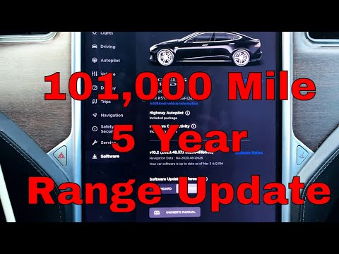 Tesla Model S 90D: Rated Range Degradation 101000 Miles 5 Yr 0Wk Ownership W/Chart