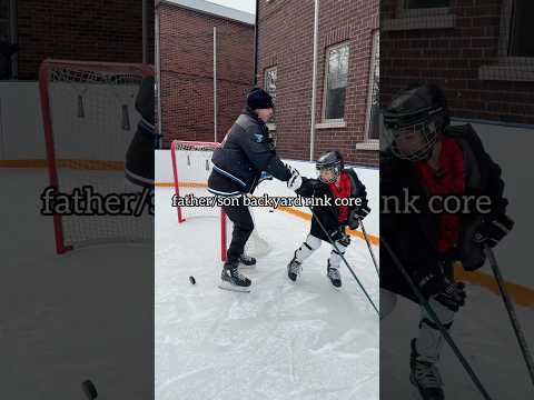 Father son backyard rink core #hockey #pavelbarber #father #son