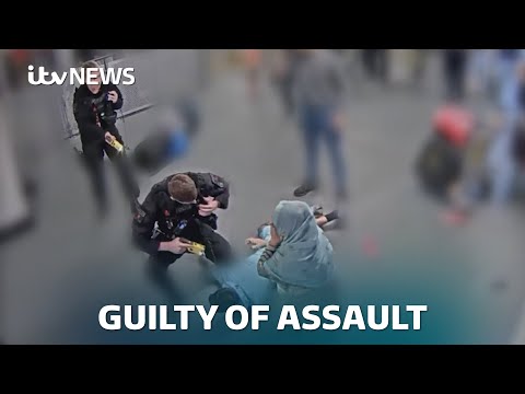 Man found guilty of assaulting two female police officers at Manchester Airport | ITV News