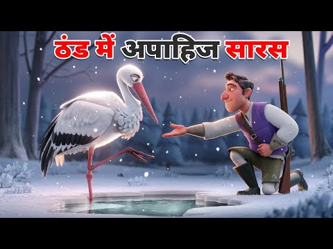 ठंड में अपाहिज सारस और दयालु शिकारी l DAYALU SHIKARI AUR APAHIJ SARAS | HINDI STORIES | HINDI KAHANI