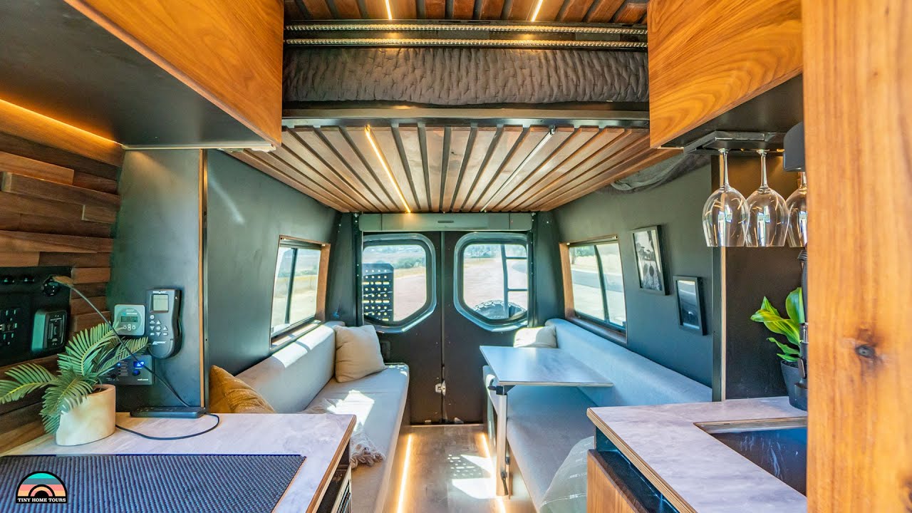 DIY Camper Van: Unique Shower & Elevator Bed