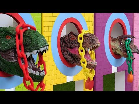 Dino Mouths Unlocked! Watch Them Jump into Color Balls & Transform |Fun Transforming Video