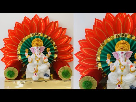 DIY- GANPATI DECORATION IDEAS || ECO FRIENDLY GANAPATHI DECORATION IDEAS || GANPATHI MAKHAR