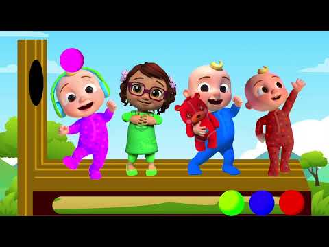 Baby Cartoon Characters Dance with color balls with What color do you like Kids Songs #17