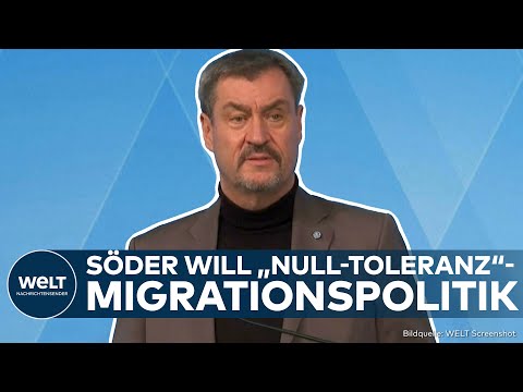 ASCHAFFENBURG: "Grenzschließung für illegale Migration" Söder fordert Null-Toleranz-Asylpolitik