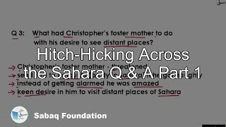 Hitch-Hicking Across the Sahara Q & A Part 1