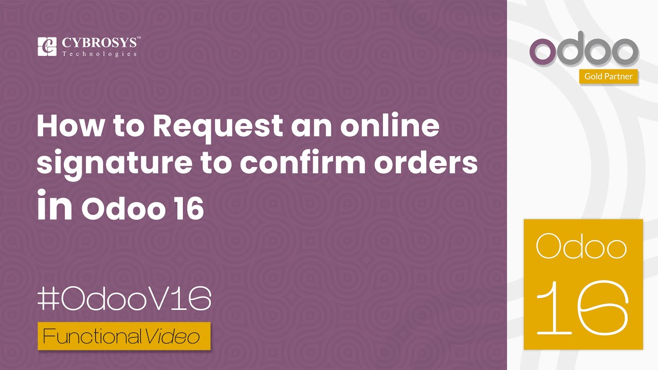 How to Request an Online Signature to Confirm Orders in Odoo 16 | Odoo 16 Enterprise Edition | 1/4/2023

Sales and related activities are taking an online route with the emergence of e-platforms for transactions. However, sale activities ...