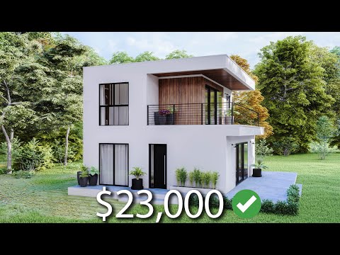 (7x8 Meters) Modern House Design | 1 Bedroom Tiny House Tour | 1 Office | Tiny House Living