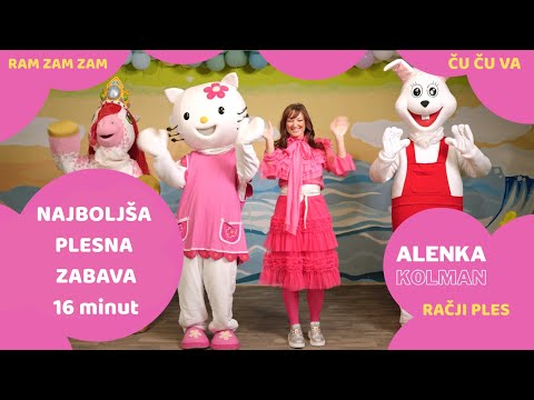Plesne pesmi za otroke, 16 minut - Ram zam zam, Ču ču va, Glava ramena, PLESNA ZABAVA, Alenka Kolman