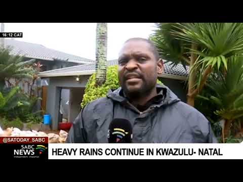 SA Weather Service expects heavy rains to continue in KwaZulu-Natal
