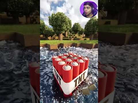 TNT vs Water Realistic Physics / Minecraft RTX #shorts #minecraft