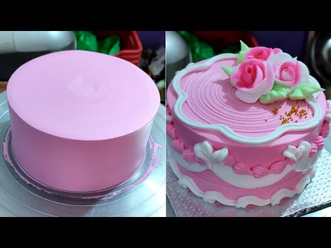 pink Rose🌹 cake decorating| easy cake decirating ideas| Grand line bakery