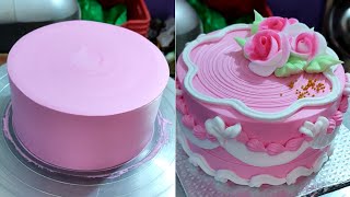 pink Rose🌹 cake decorating| easy cake decirating ideas| Grand line bakery