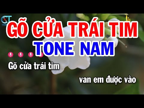 Karaoke Gõ Cửa Trái Tim Tone Nam ( Dm ) Nhạc Sống Mới || Karaoke Tuấn Kiệt