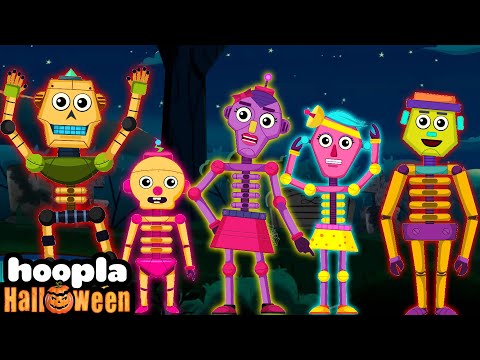 5 Crazy Robot Skeletons | Spooky Scary Skeleton Songs | Hoopla Halloween
