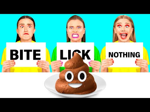 Bite, Lick or Nothing Challenge | Kitchen Hacks and Recipes by BaRaDa Challenge