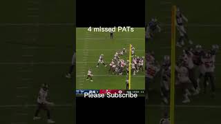 Brett Maher 4 Missed Extra Points ( NFL Record )