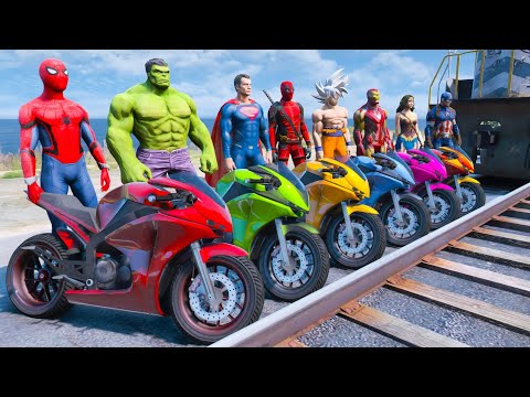 SPIDERMAN MOTORCYCLE RAMP CHALLENGE - 90 DEGREE RAILROAD TRACKS