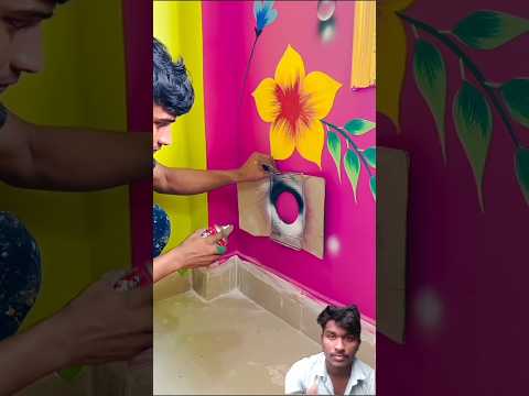 # wall design painting bedroom#wallpaiting #wallpainting#viral #trending #shortvideo #wallcoverings