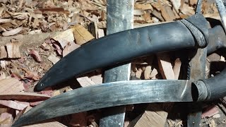 Membuat Gagang golok dari tanduk kerbau
