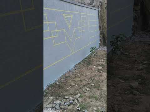 wall painting dark grey colour final boundary colour#trendingvideo #homedecor #wallcoverings #art