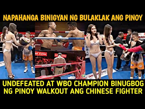 Undefeated At WBO Champion Binugbog Ng Pinoy Walkout Ang Chinese Fighter