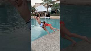 BROTHER AND SISTER POOL FUN😂☀️#shorts #funny #pool