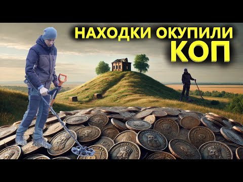 РАЙ КЛАДОИСКАТЕЛЯ! ПОЛЕ УСЕЯНО МОНЕТАМИ. Холм оказался древним сооружением. Коп поиск монет 2024