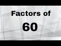 Understanding Factors and Prime Factors of 60