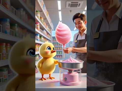 Adorable Duckling's Cotton Candy Gift.#shorts #cute #duck #cuteanimals