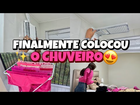 INSTALANDO O CHUVEIRO| arrumando as roupas| orçamento do armário| tudo pronto pra mudar🏠💗✨