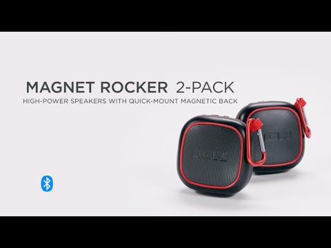 ION Magnet Rocker 2-Pack High-Power Bluetooth-Enabled Speakers with a Quick-Mount Magnetic Back