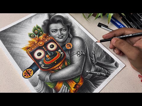 Krishna Drawing, Jagannath Ji Drawing, Step By Step  Pencil Sketch Tutorial