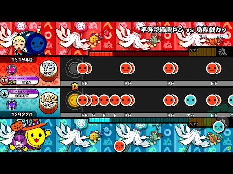 【太鼓の達人ニジイロver.】平等院鳳凰ドン vs 鳥獣戯カッ 表裏ツイン全良