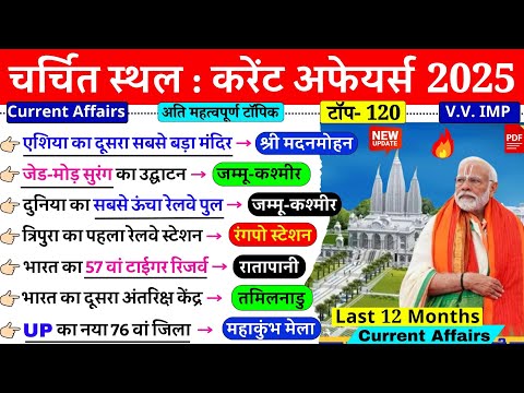 चर्चित स्‍थल 2024-25 (Famous Place 2025) Current Affairs 2025 | Famous Place Current Affairs 2025