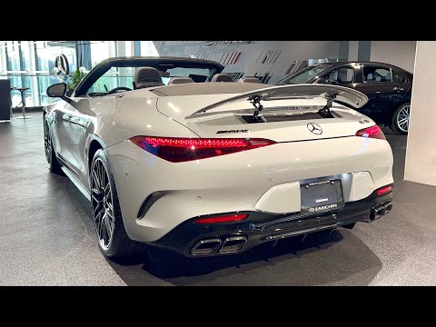 2025 Mercedes Benz SL55 AMG Roadster 469HP Moonlight White Metallic Review