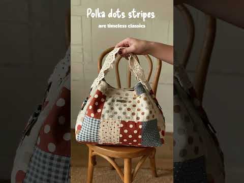 Polka dots and stripes are timeless classics #handmade #bagdesign
