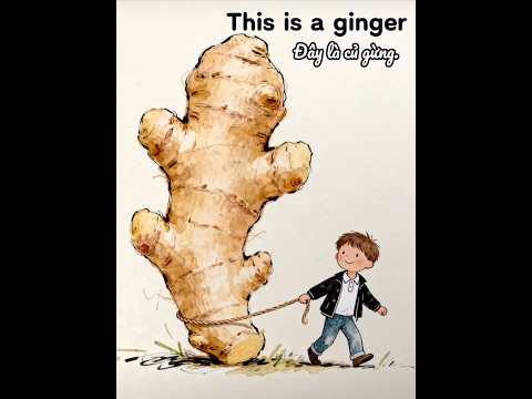 Học từ mới 🫚 “Ginger” cùng Em bé thích học tiếng Anh #tienganhtreem #tienganhchobe #embethichhoc