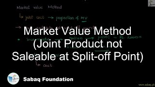 Market Value Method (Joint Product not Saleable at Split-off Point)
