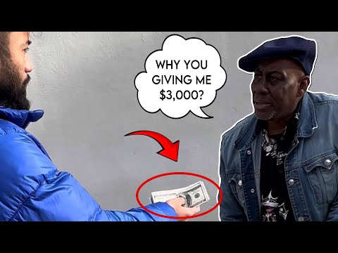 Surprising Homeless Man With $3,000!