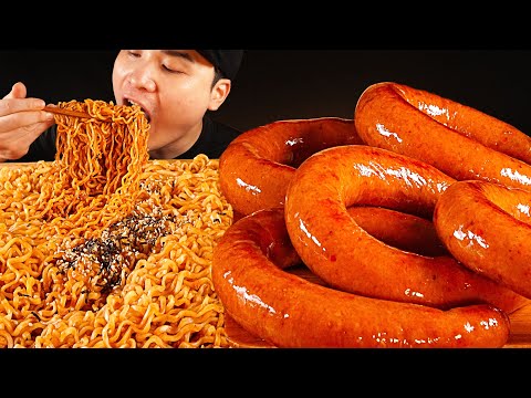 꿀맛조합 불닭볶음면과 킬바사소세지 먹방~!! 리얼사운드 ASMR social eating Mukbang(Eating Show)