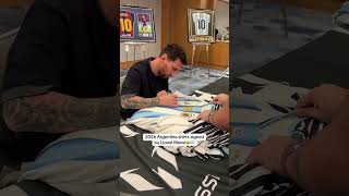 The first-ever officially signed 2026 Argentina shirts, by Lionel Messi🤩✍️
