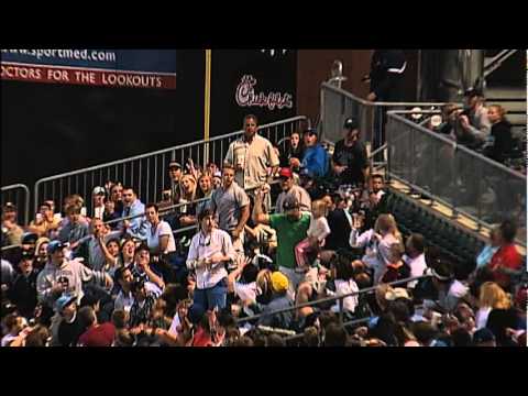 Dad Catches Foul Ball While Holding Daughter at the Lookouts