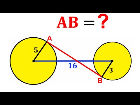 Can you calculate the length AB? | (Circles) | #math #maths | #geometry