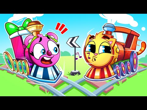 Little Choo Choo Train 🚂🛤️😸| Funny Kids Songs and Nursery Rhymes